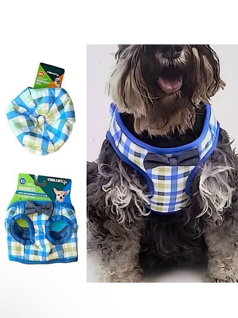 Vibrant Life Dog Plaid Bow Tie Harness